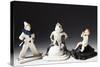 Statuettes of Bacchus, Pierrot and Putto, Ceramic-null-Stretched Canvas