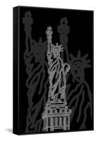 Stature of Liberty Night-Cristian Mielu-Framed Stretched Canvas