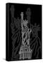 Stature of Liberty Night-Cristian Mielu-Framed Stretched Canvas