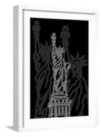 Stature of Liberty Night-Cristian Mielu-Framed Art Print