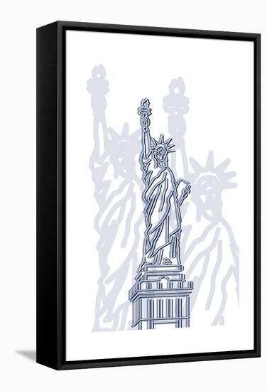 Stature of Liberty-Cristian Mielu-Framed Stretched Canvas