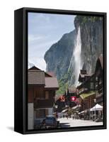 Staubbach Falls in Lauterbrunnen, Jungfrau Region, Switzerland, Europe-Michael DeFreitas-Framed Stretched Canvas