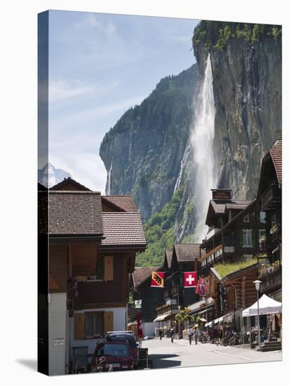 Staubbach Falls in Lauterbrunnen, Jungfrau Region, Switzerland, Europe-Michael DeFreitas-Stretched Canvas