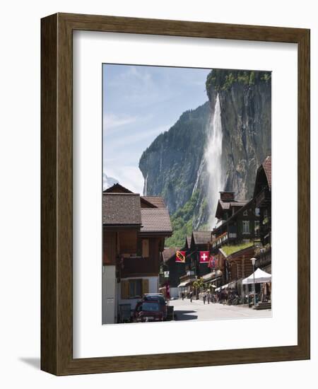 Staubbach Falls in Lauterbrunnen, Jungfrau Region, Switzerland, Europe-Michael DeFreitas-Framed Photographic Print