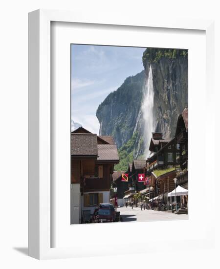 Staubbach Falls in Lauterbrunnen, Jungfrau Region, Switzerland, Europe-Michael DeFreitas-Framed Photographic Print