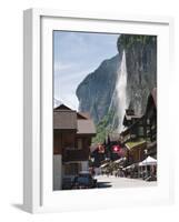 Staubbach Falls in Lauterbrunnen, Jungfrau Region, Switzerland, Europe-Michael DeFreitas-Framed Photographic Print