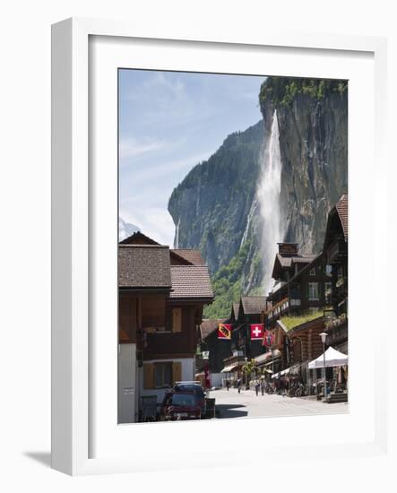 Staubbach Falls in Lauterbrunnen, Jungfrau Region, Switzerland, Europe-Michael DeFreitas-Framed Photographic Print