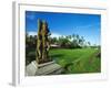 Staue of Raksha in a Rice Field, Ubud, Gianyar, Bali-Robert Francis-Framed Photographic Print