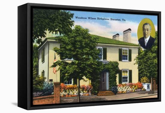 Staunton, Virginia, Exterior View of Woodrow Wilson's Birthplace-Lantern Press-Framed Stretched Canvas