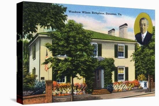 Staunton, Virginia, Exterior View of Woodrow Wilson's Birthplace-Lantern Press-Stretched Canvas