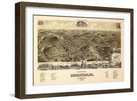 Staunton, Virginia - Panoramic Map-Lantern Press-Framed Art Print