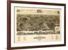 Staunton, Virginia - Panoramic Map-Lantern Press-Framed Premium Giclee Print