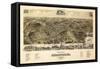 Staunton, Virginia - Panoramic Map-Lantern Press-Framed Stretched Canvas