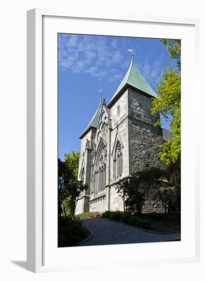 Stavanger Cathedral and Trees, Stavanger, Norway, Scandinavia, Europe-Eleanor-Framed Photographic Print