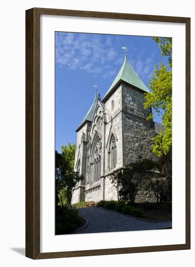 Stavanger Cathedral and Trees, Stavanger, Norway, Scandinavia, Europe-Eleanor-Framed Photographic Print