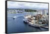 Stavanger Harbour, Norway, Scandinavia, Europe-Amanda Hall-Framed Stretched Canvas