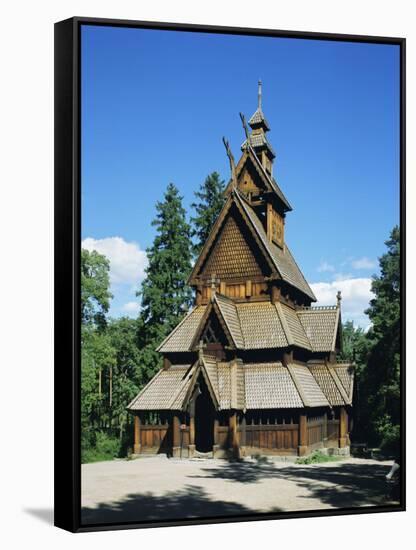 Stave Church, Folk Museum, Bygdoy, Oslo, Norway, Scandinavia, Europe-G Richardson-Framed Stretched Canvas