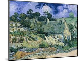 Staw-Roofed Houses-Vincent van Gogh-Mounted Giclee Print