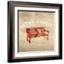 Stay a While Bench-Linda Woods-Framed Art Print