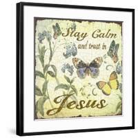 Stay Calm-Jesus-Butterflies-Jean Plout-Framed Giclee Print