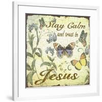 Stay Calm-Jesus-Butterflies-Jean Plout-Framed Giclee Print