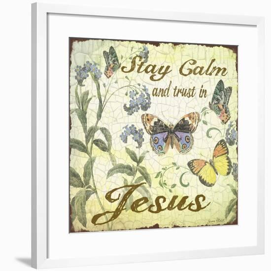 Stay Calm-Jesus-Butterflies-Jean Plout-Framed Giclee Print