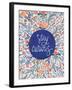 Stay Curious in Navy and Red-Cat Coquillette-Framed Giclee Print