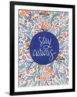 Stay Curious in Navy and Red-Cat Coquillette-Framed Premium Giclee Print