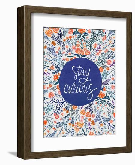 Stay Curious in Navy and Red-Cat Coquillette-Framed Giclee Print