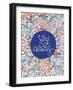 Stay Curious in Navy and Red-Coquillette Cat-Framed Art Print