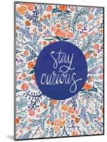 Stay Curious in Navy and Red-Coquillette Cat-Mounted Art Print