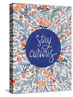 Stay Curious in Navy and Red-Coquillette Cat-Stretched Canvas