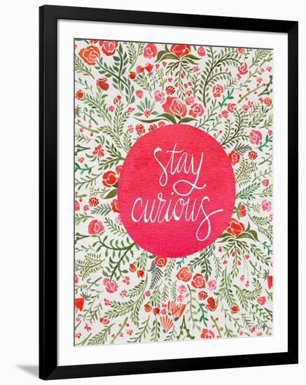 Stay Curious in Pink and Green-Cat Coquillette-Framed Giclee Print