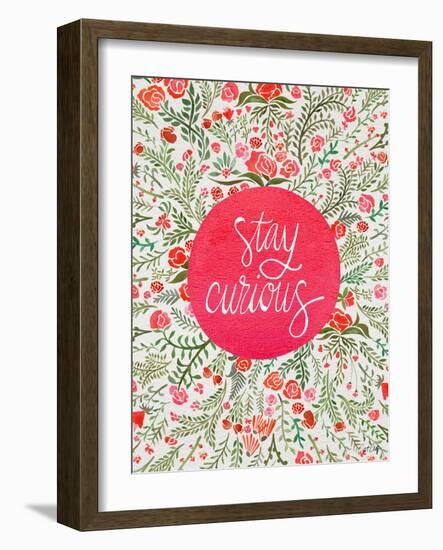 Stay Curious in Pink and Green-Cat Coquillette-Framed Giclee Print