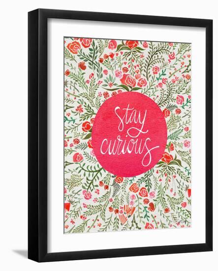 Stay Curious in Pink and Green-Cat Coquillette-Framed Giclee Print