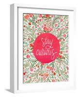 Stay Curious in Pink and Green-Cat Coquillette-Framed Giclee Print