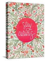 Stay Curious in Pink and Green-Cat Coquillette-Stretched Canvas
