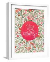 Stay Curious in Pink and Green-Coquillette Cat-Framed Art Print