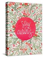 Stay Curious in Pink and Green-Coquillette Cat-Stretched Canvas