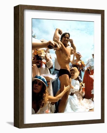 Stay Hungry, Arnold Schwarzenegger, 1976-null-Framed Photo