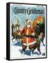"Stay Santa, Stay!," Country Gentleman Cover, December 1, 1927-Frank Schoonover-Framed Stretched Canvas