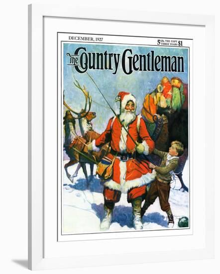 "Stay Santa, Stay!," Country Gentleman Cover, December 1, 1927-Frank Schoonover-Framed Giclee Print