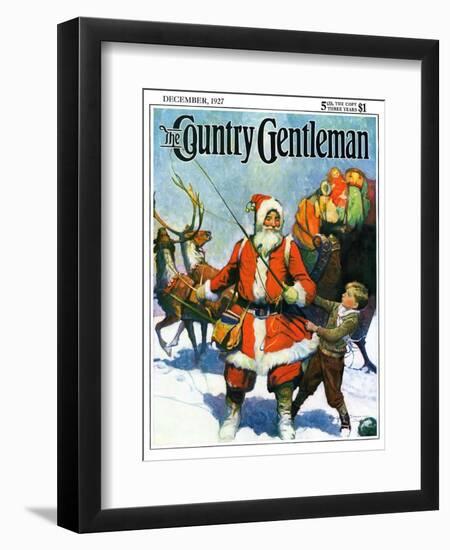 "Stay Santa, Stay!," Country Gentleman Cover, December 1, 1927-Frank Schoonover-Framed Giclee Print