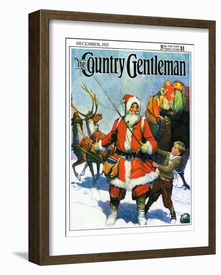 "Stay Santa, Stay!," Country Gentleman Cover, December 1, 1927-Frank Schoonover-Framed Giclee Print