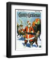 "Stay Santa, Stay!," Country Gentleman Cover, December 1, 1927-Frank Schoonover-Framed Premium Giclee Print