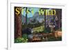 Stay Wild - National Park WPA Sentiment-Lantern Press-Framed Premium Giclee Print