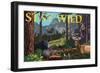 Stay Wild - National Park WPA Sentiment-Lantern Press-Framed Art Print