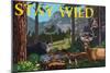 Stay Wild - National Park WPA Sentiment-Lantern Press-Mounted Art Print