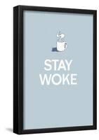 Stay Woke - Grey-null-Framed Poster