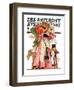 "Stealing a Christmas Kiss," Saturday Evening Post Cover, December 23, 1933-Joseph Christian Leyendecker-Framed Giclee Print